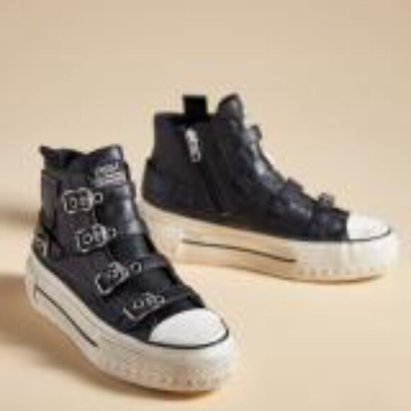 NEW ASH Leather Razor High Tops for womens in black 72515m8 - Picture 7 of 9